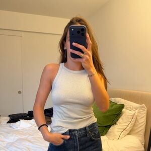 Zara silver Tank Top